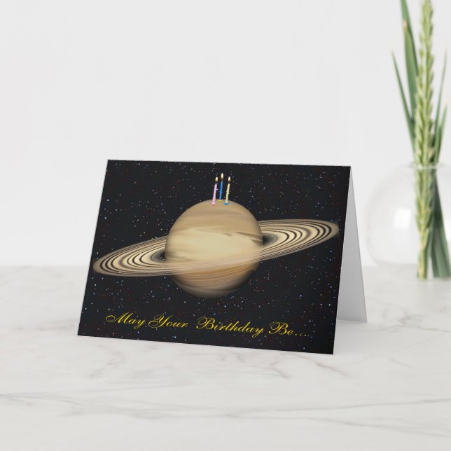 Carte d'anniversaire de Saturn de planète (Devant)