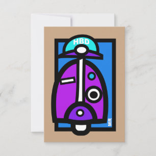 Carte d'anniversaire de scooter de mod
