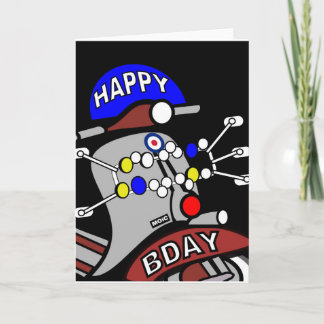 Carte d'anniversaire de scooter de mod