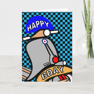 Carte d'anniversaire de scooter de mod