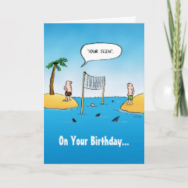 Carte d'anniversaire de Shark Volleyball drôle