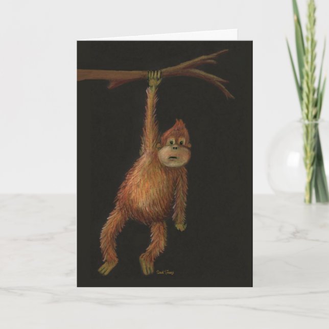 Carte d'anniversaire de singe (Devant)