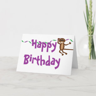 Carte d'anniversaire de singe