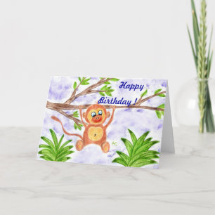 Carte d'anniversaire de singe de la Jungle