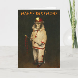 Carte d'anniversaire de singe magique vintage