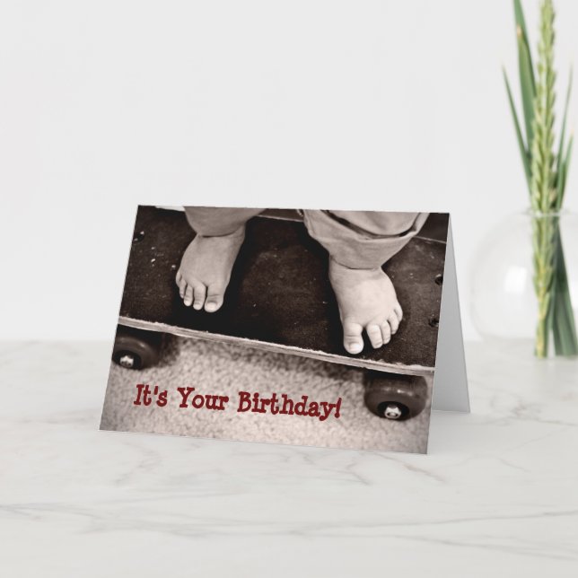 Carte d'anniversaire de skateboard (Devant)