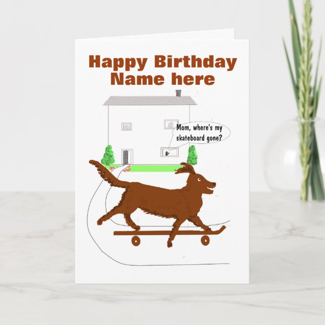 Carte d'anniversaire de Skateboard Dog (Devant)