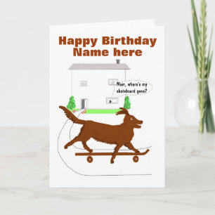 Carte d'anniversaire de Skateboard Dog