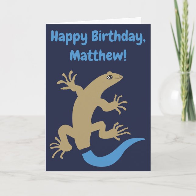 Carte d'anniversaire de Skink personnalisée à queu (Devant)