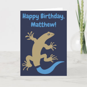 Carte d'anniversaire de Skink personnalisée à queu