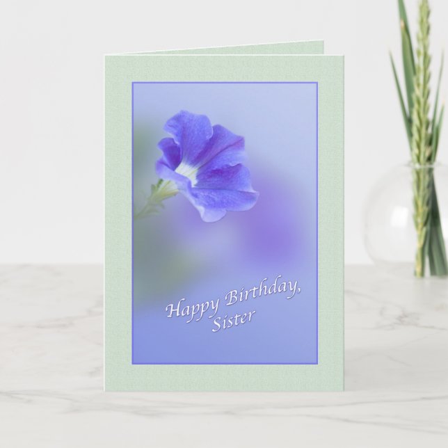 Carte d'anniversaire de soeur avec Petunia (Devant)
