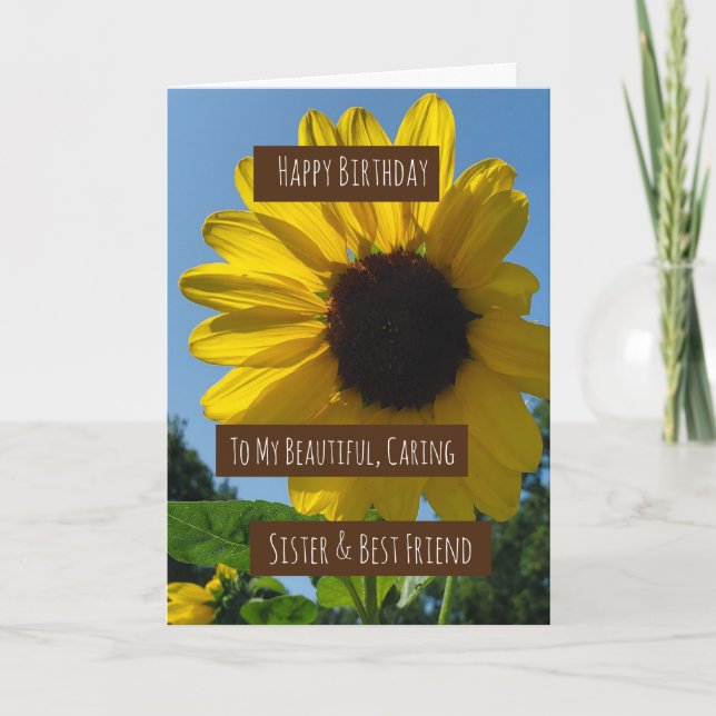 Carte d'anniversaire de sœur, beaux tournesols (Devant)