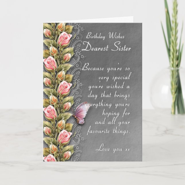 carte d'anniversaire de soeur - carte d'anniversai (Devant)