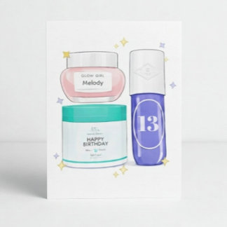 Carte d'anniversaire de soins de la peau Glow Up (