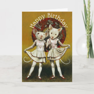 Carte d'anniversaire de souris vintage