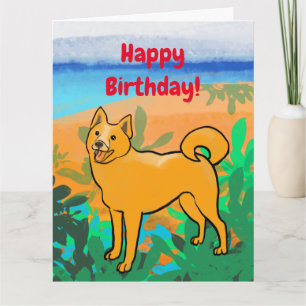 carte d'anniversaire de spitz finlandais