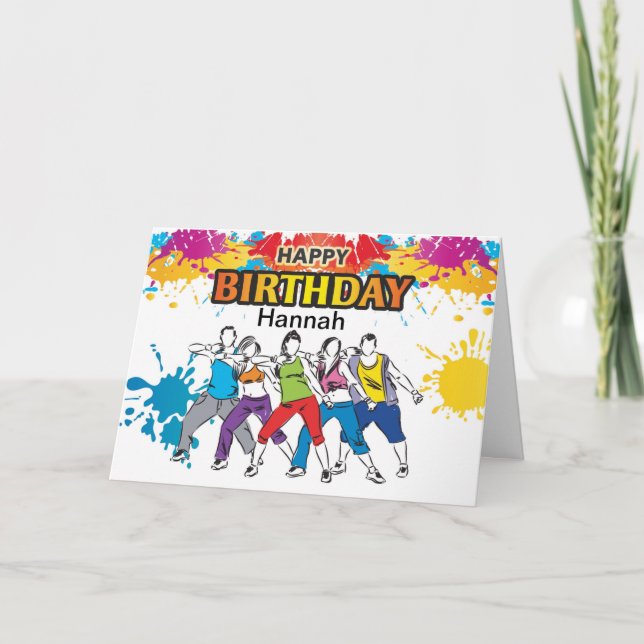 Carte d'anniversaire de style DANSE personnalisée (Devant)