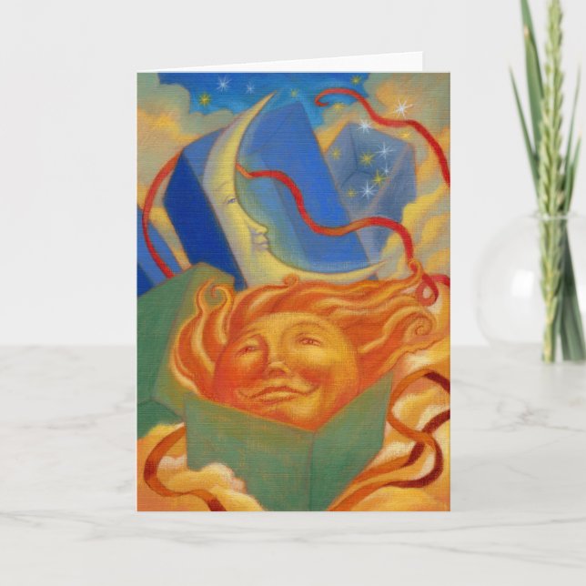 Carte d'anniversaire de Sun et de lune (Devant)