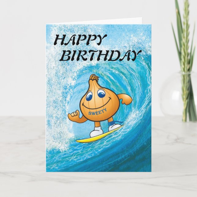 carte d'anniversaire de surfer de bonbon (Devant)