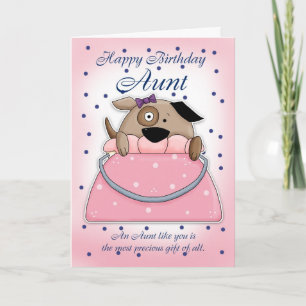 Carte d'anniversaire de tante - animal familier