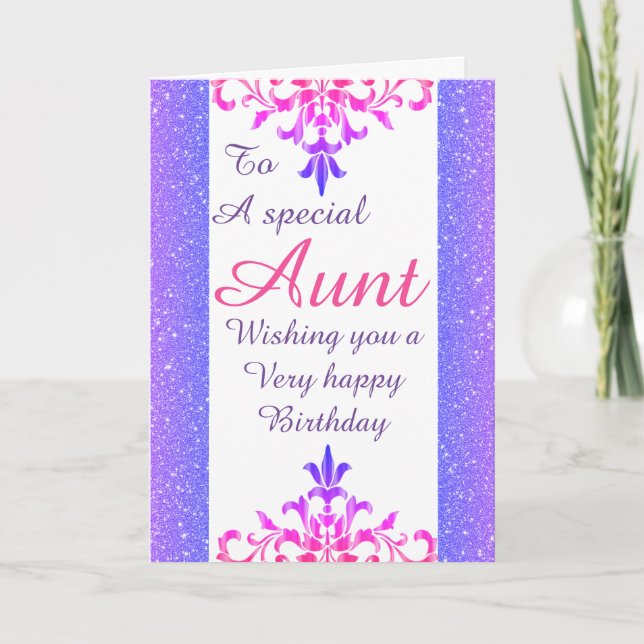 Carte d'anniversaire de tante spéciale élégant (Devant)