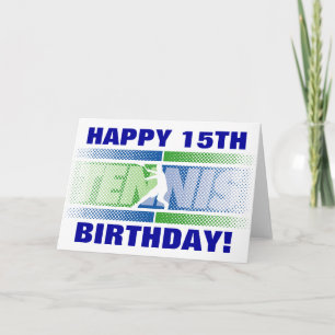 Carte d'anniversaire de tennis avec numéro d'âge p