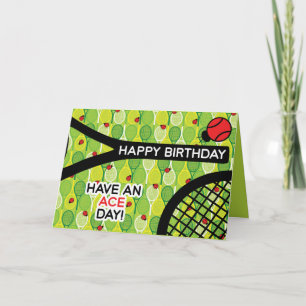 Carte d'anniversaire de tennis, personnalisable