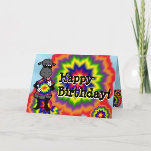 Carte d'anniversaire de Tie Dye Sheep
