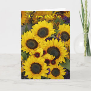Carte d'anniversaire de tournesol