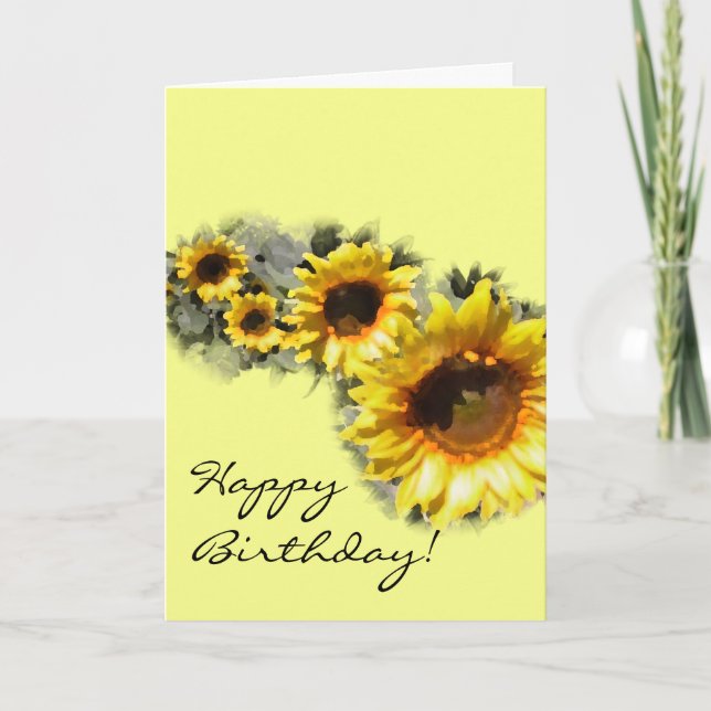Carte d'anniversaire de tournesol (Devant)