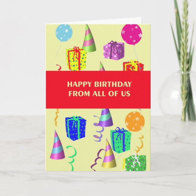 Carte d'anniversaire de tous les nous (Devant)