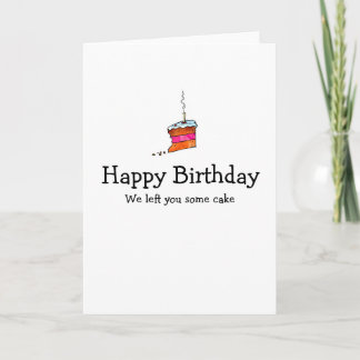 Carte d'anniversaire de tranche de gâteau