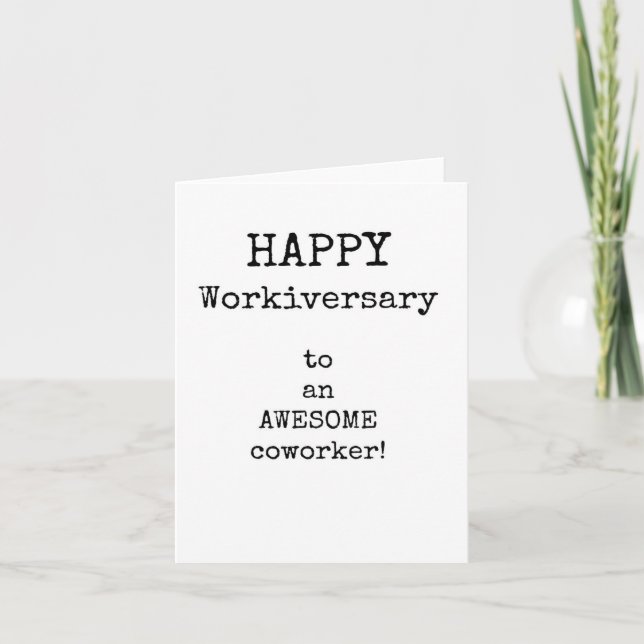 Carte d'anniversaire de travail, Simple, Tapée, Ca (Devant)