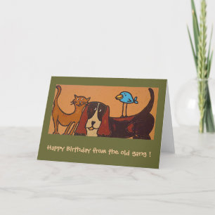 Carte d'anniversaire de trio