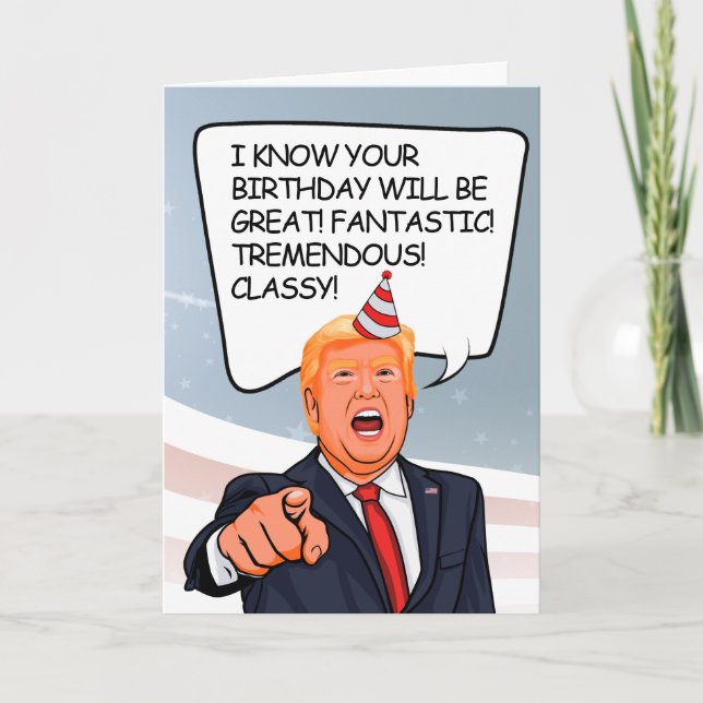 Carte d'anniversaire de Trump - Fêtons-nous avec b (Devant)