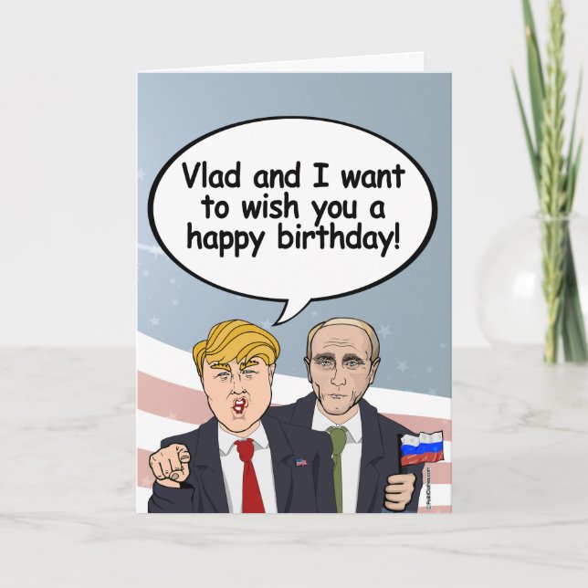 Carte d'anniversaire de Trump Poutine - Vladamir e (Devant)