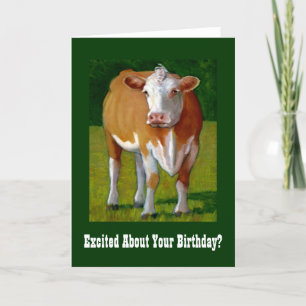 CARTE D'ANNIVERSAIRE DE VACHE