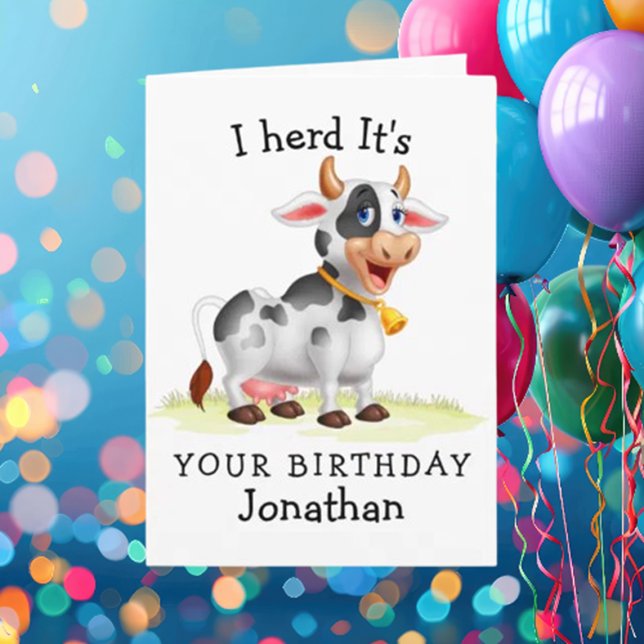 carte d'anniversaire de vache (If you're planning a cow-themed birthday bash, this card is an absolute must-have. )