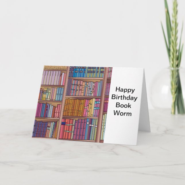 Carte d'anniversaire de ver de livre (Devant)