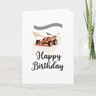 Carte d'anniversaire de voiture de course