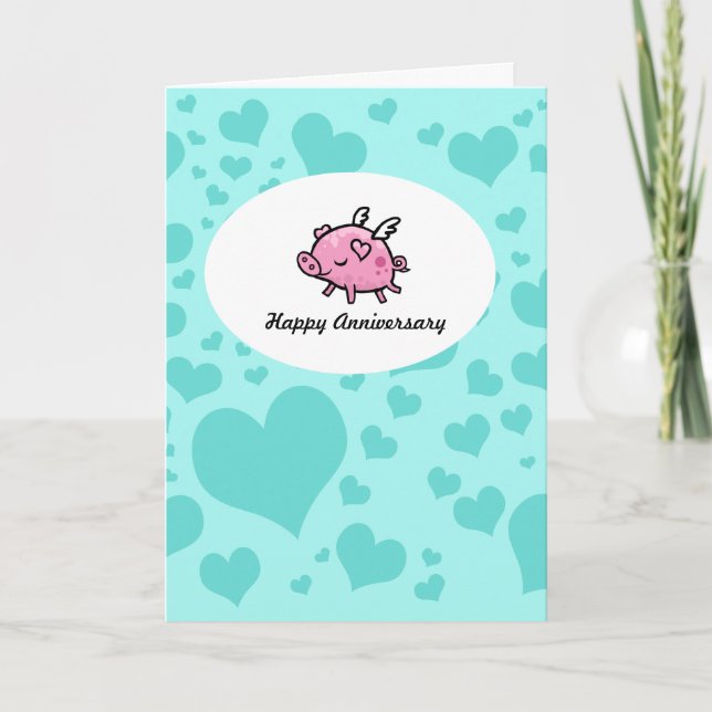 Carte d'anniversaire de vol de porc (Devant)