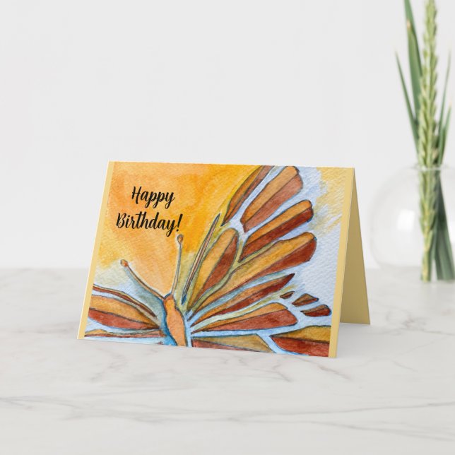 Carte d'anniversaire de vol gratuit Papillon d'eau (Devant)