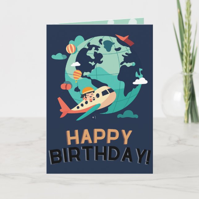Carte d'anniversaire de voyage d'aventure (Devant)