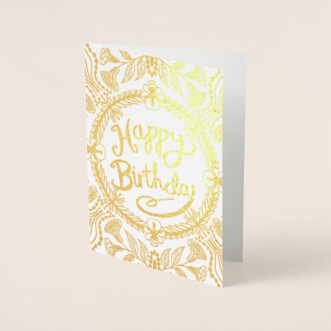 Carte d'anniversaire d'enfant doré personnalisée a (Devant)