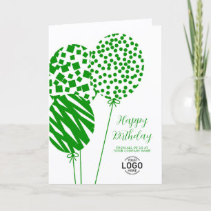 Carte d'anniversaire d'entreprise Logo Ballons Ver