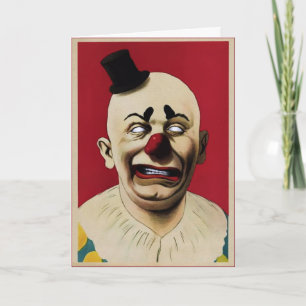 Carte d'anniversaire déplaisante de Clown Vintage