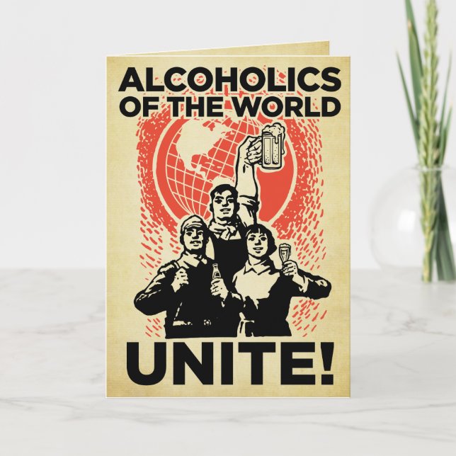 Carte d'anniversaire des alcooliques du monde (Devant)