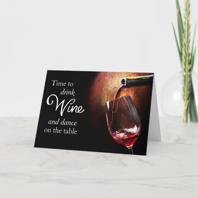 Carte d'anniversaire des amateurs de vin amusants (Devant)