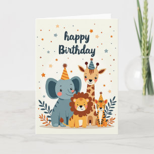Carte d'anniversaire des amis sauvages