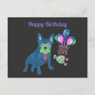 Carte d'anniversaire des bulldogs français